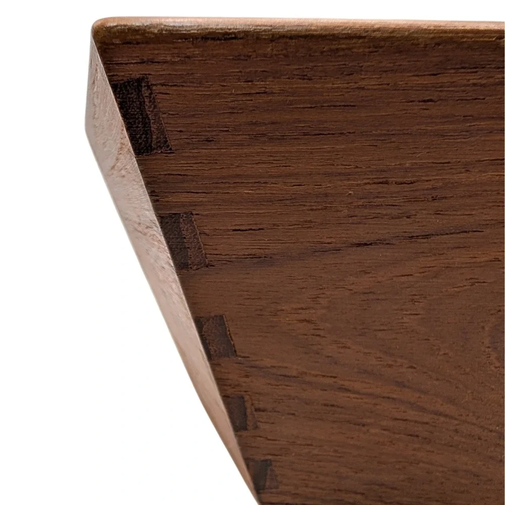 Vintage Sowe Teakwood Bowl Dovetail Handmade Pentagon Sweden Mid‎ Century SEE